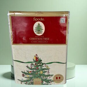 Spode Fabric Christmas Tree Tablecloth 60” X 84” NWT